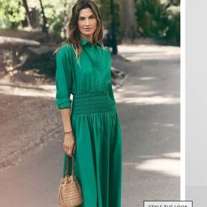 Ann Taylor Emerald Long Sleeve Dress
